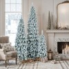 3pcs Pre-Lit Pencil Christmas Trees (8FT/6FT/4FT), Snow Flocking, 11 Lighting Modes, 520 LED Lights, Slim Xmas Tree for Holiday Decor - ModernLuxe - 3 of 4