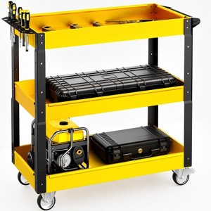 SILVEL 3 Tier Rolling Tool Cart,350LBS Tool Service Cart on Wheels,Heavy Duty Utility Cart,Tool Storage Trolley,Tool Organizer for Garage, Workshop - 1 of 4