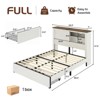 AMERLIFE 47.2" H Bed Frame with Bookcase Headboard, Charging Station, 2 Drawers - 2 of 4