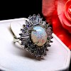 Premier Statement Ring for Women Created Fire Opal Baguette Cz Ginger Lyne Collection - 2 of 4