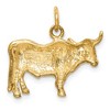 Black Bow Jewelry 14k Yellow Gold 2D Steer Pendant - 3 of 4