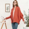 Anna-Kaci Women's Batwing Sleeve Fashion Sweater Open Front Duster Oversized Wrap Cardigan for Everyday Wear - 2 of 4