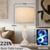 Itopfox Farmhouse Table Lamps Set of 2, White Rustic Vintage for Living Room Bedroom, Antique Bedside Desk Lamps with Linen Shade, Traditional Resin - 2 of 4