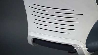 Ergonomic High-Back Swivel Executive Chair in Gray & White Fabric