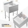winado 1 Compartment Stainless Steel Bar Sink With Left Drainboard - 2 of 4