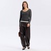 Women's Long Sleeve Contrast Ribbed Henley Top - A New Day™ - 4 of 4