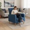 Faux-Shearling Accent Chair with Pillow, Modern Comfy Armchair with Ergonomic Backrest and Padded Armrests - 2 of 4