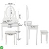 Vanity Table & Vanity Benches Girls Women Vanity Desk with Oval Mirror& Lights 3 Colors Lighting Modes - 3 of 4