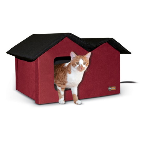 Outdoor heated kitty store house