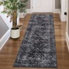 Faux Wool Machine Washable Foldable Printed Area Rug Modern Distressed Diamond Heart with Non Slip Design Stain Resistant Non Shedding Pet Friendly - 2 of 4