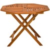 Outsunny 39" Acacia Wood Outdoor Dining Table, Octagon Patio Table with Umbrella Hole, Teak - 4 of 4