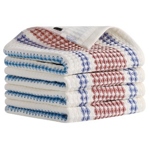 REGALWOVEN Bathroom Waffle Cotton Soft Absorbent Striped Hand Towel 13 x 29 Inch - 1 of 4