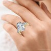 Pompeii3 Certified 4 1/3Ct Oval & Baguette Diamond Engagement Ring 14k Gold/Pt Lab Created - 3 of 4