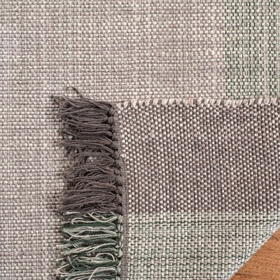 Montauk Green and Grey Handwoven Cotton Area Rug 5' x 8'