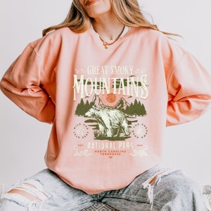 Simply Sage Market Great Smokey Mountains National Park Bear Lightweight Garment Dyed Sweatshirt - 1 of 4