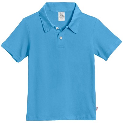 City Threads USA-Made Soft Cotton Boys Jersey 2-Button Short Sleeve Polo Shirt