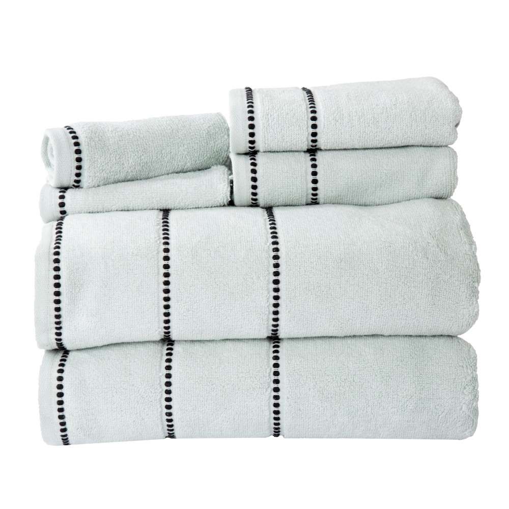 Photos - Towel Yorkshire Home 6pc Solid Bath  and Washcloth Set Seafoam : Microfiber, Machine Washable, Non-Slip Backing