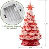 Casafield Hand Painted Ceramic Christmas Tree, 12-Inch Pre-Lit Tree with 100 Multi Color Lights and 2 Star Toppers - 4 of 4