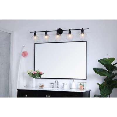 Gene 5-Light Black and Clear Glass Wall Sconce