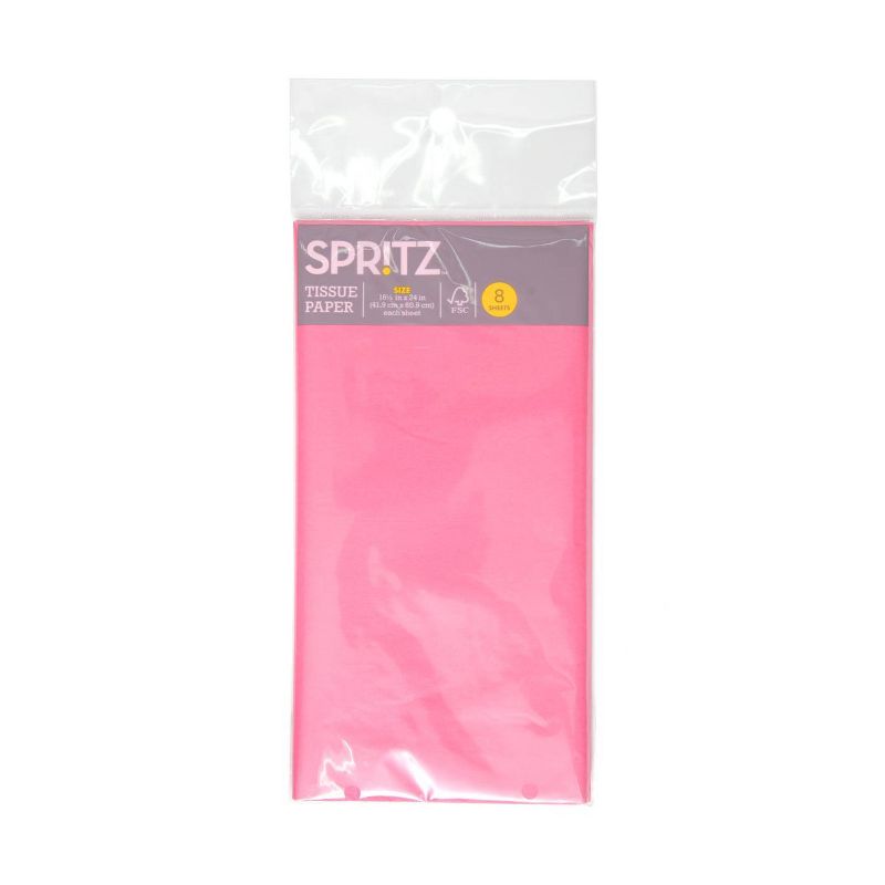 8ct Tissue Paper Hot Pink - Spritz&#8482;, 1 of 2