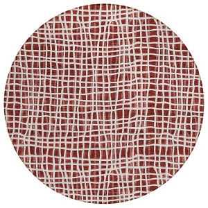 Burgundy And Ivory Striped Washable Indoor Outdoor Area Rug - 1 of 4