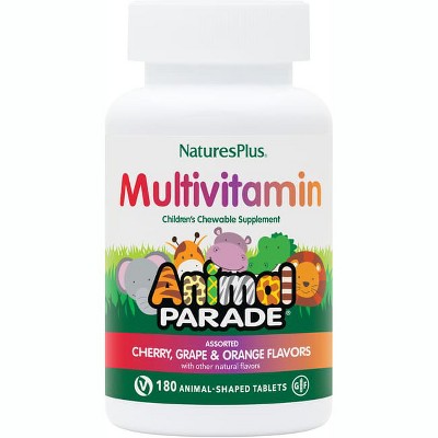 NaturesPlus Animal Parade Children's Chewable Multivitamin - Assorted 180 Tablets.