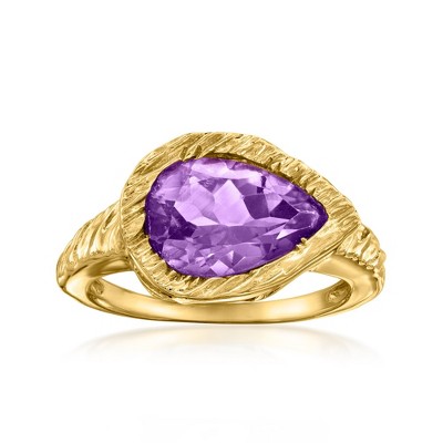Ross-Simons 2.30 Carat Amethyst Ring in 18kt Gold Over Sterling