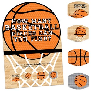Big Dot of Happiness Nothin’ But Net - Basketball - Baby Shower or Birthday Party Scavenger Hunt - 1 Stand and 48 Game Pieces - Hide and Find Game - 1 of 4