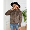 Women's Fleece Jackets Zip-up Jackets Coat Long Sleeve Jacket with Pockets - 4 of 4