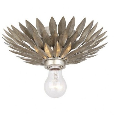 Crystorama Lighting Broche 1 - Light Flush Mount in  Antique Silver