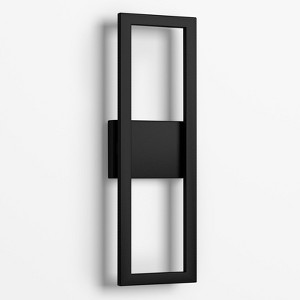 LamQee Black LED Wall Sconce Outdoor Large Modern Exterior Light Fixture Outside Lighting Sleek Dual Rectangle Indoor Light - 1 of 4
