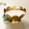 5 Wick Large Scalloped Brass Footed Jar Candle Fireside Spruce 22oz - Hearth & Hand™ with Magnolia - 2 of 3