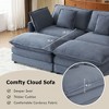 149.6" Modern Sofa Modular Sofa Couch Upholstered Corduroy L-Shape Sectional Sofa with Side Storage Pockets for Living Room, Beige - 4 of 4