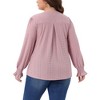 Agnes Orinda Women's Plus Size Eyelet Hollow Out V Neck Long Ruffle Sleeve Casual Tunic Blouse - 4 of 4