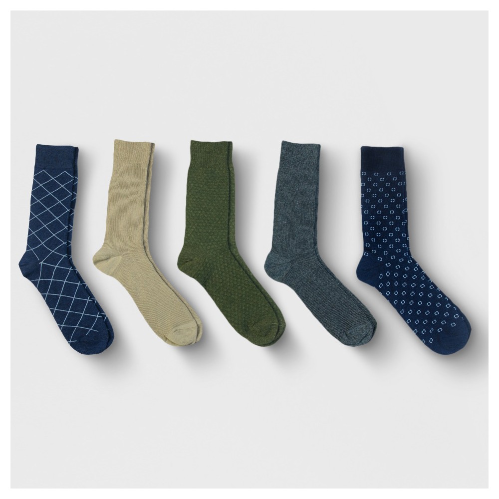 Men's Textured Dress Socks 5pk - Goodfellow & Co™ 7-12