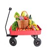 FURNIinspire Wheelbarrows And Lawn Carts All-Terrain Garden Cart Wagon, Utility Cart With Solid Wheels, Lawn Car For Garden, Beach, Red, 38“*14"*30" - 2 of 4