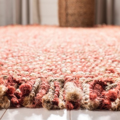 Rust Hand-Knotted Jute Rectangular Area Rug 4' x 6'