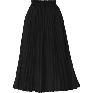 Women's High Waist Pleated A-Line Midi Skirt - Swing Flare Design - 1 of 4