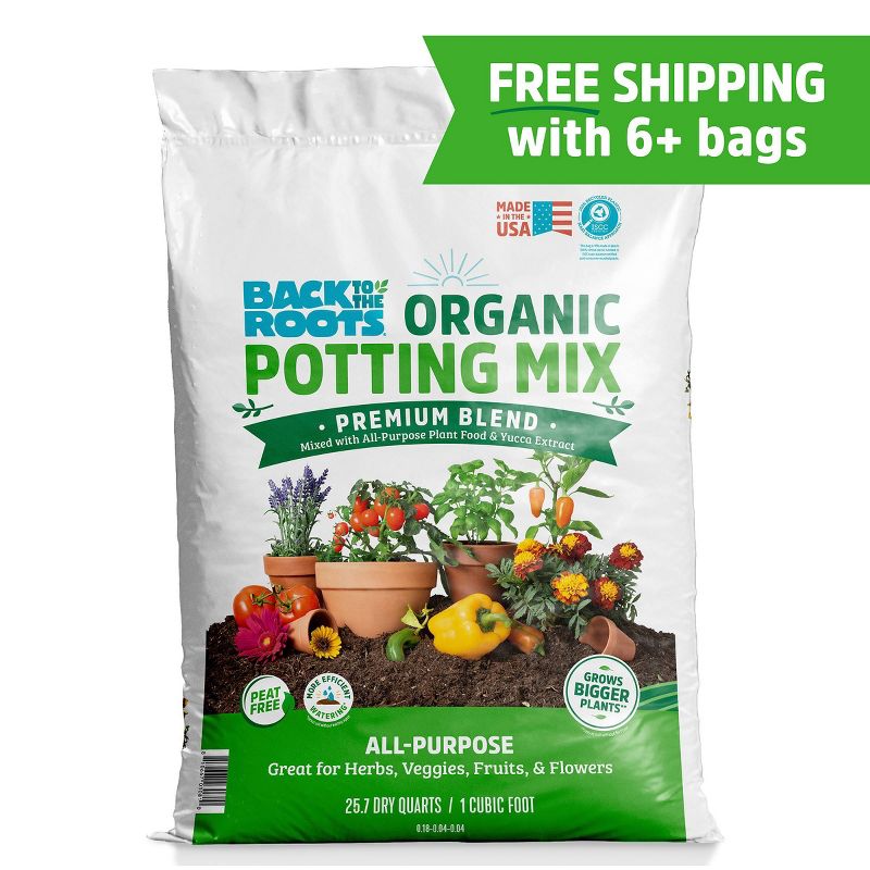 Back to the Roots 25.7qt Organic Potting Mix Premium Blend All Purpose, 4 of 16