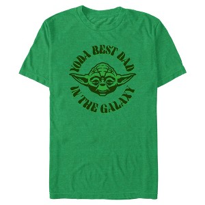 Mens Star Wars Yoda Best Dad Badge T Shirt - 1 of 3