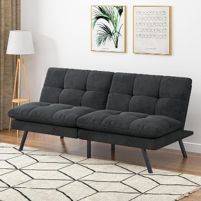 PDTEND Loveseat Memory Foam Futon Sofa Bed, Convertible Couch Sleeper Sofa for Small Compact Living Room