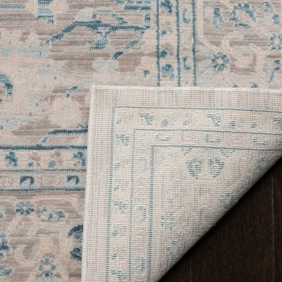 Gray Floral Synthetic Stain-Resistant 4' x 6' Rug