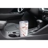 Elanze Designs 20 oz Stainless Steel On the Go Insulated Travel Tumbler With Push Top Lid, Berry Red Marble Print White - 3 of 4