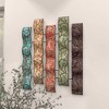 Metal Abstract 5 Wavy Panels Wall Decor with Embossed Details - Olivia & May: Iron Art, Vertical Display - 3 of 4