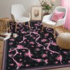 Washable Botanical Floral Print Living Room Rugs, Soft Non Slip Indoor Modern Floor Carpet for Home Office - 2 of 4