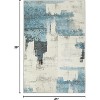 Acekool 9x12 Modern Abstract Area Rug, Machine Washable Low Pile, Non-Slip Stain Resistant Carpet for Living Room, Bedroom, Office, Beige Blue - 3 of 4