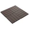 vidaXL 11 pcs Decking Tiles Deep Embossed WPC 11.8"x11.8" 1 sqm Dark Brown - 2 of 4