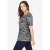 Jessica London Women's Plus Size Stretch Cotton Square Neck Tee - 4 of 4