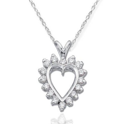 Pompeii3 1/2Ct Diamond Heart Pendant 14K Gold Necklace
