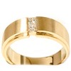Pompeii3 Mens Gold Princess Cut Diamond Brushed Wedding Ring - 3 of 4